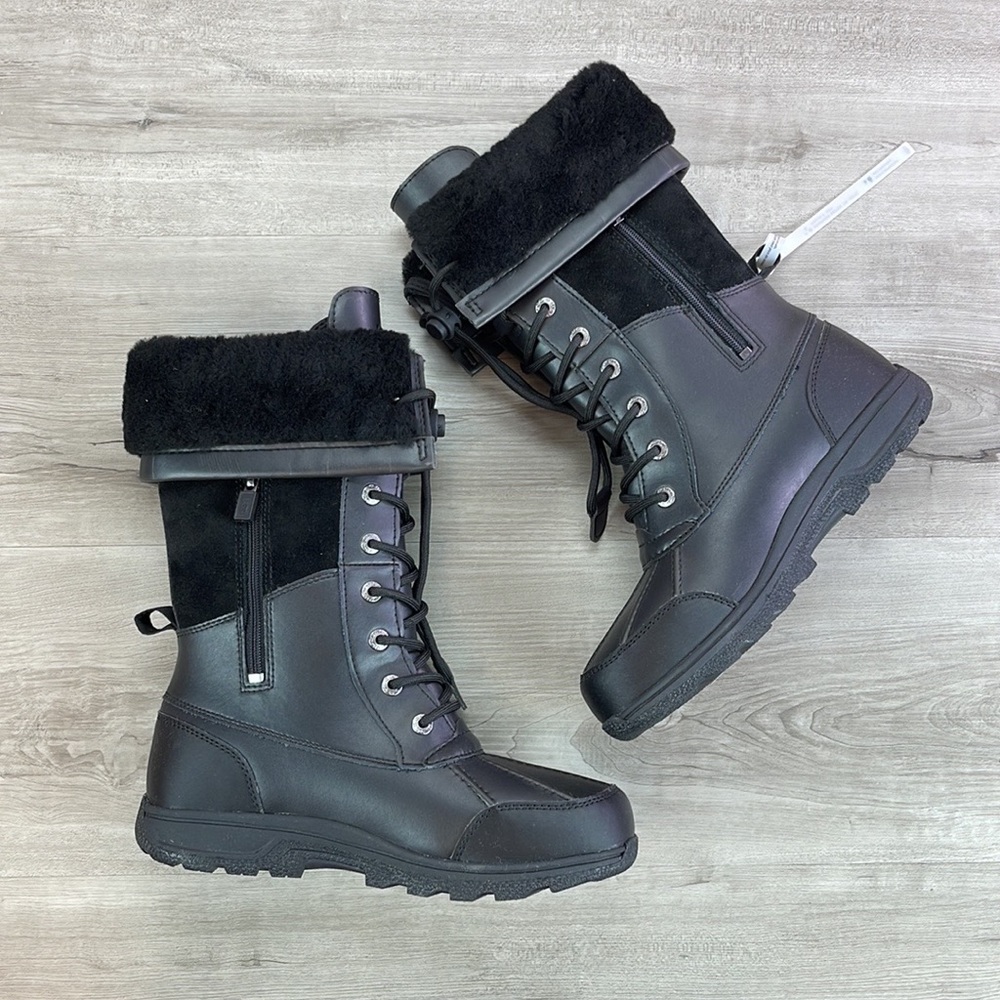 🍁UGG🍁 BUTTE II TOGGLE TALL BLACK CWR KIDS WINTER WATER PROOF TALL BOOTS - Picture 1 of 16